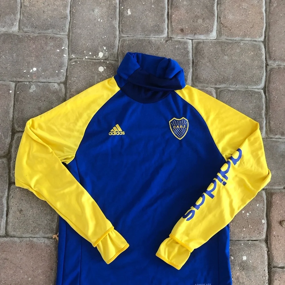 Boca Juniors ORIGINAL Adidas Vintage Rare Turtle Neck Longsleeve Size Large